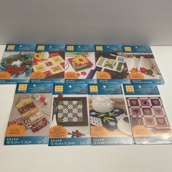 9 Simplicity EZ Quilting Template Stencils Fabric Paper Crafts Scrapbook - Picture 1 of 13